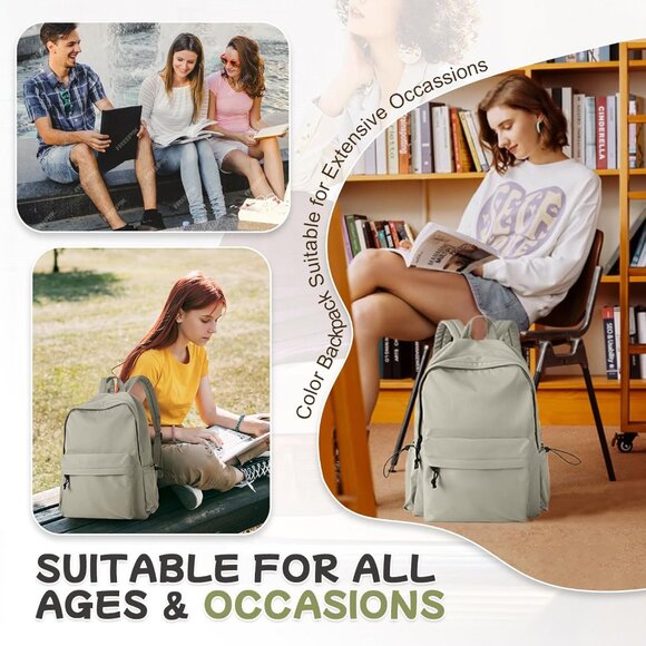 🆕 Women Green Casual School Book Bag Waterproof Laptop Travel Sports Backpack - Picture 6 of 7